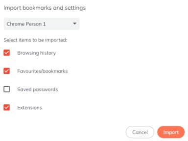 Brave Bookmarks and Settings