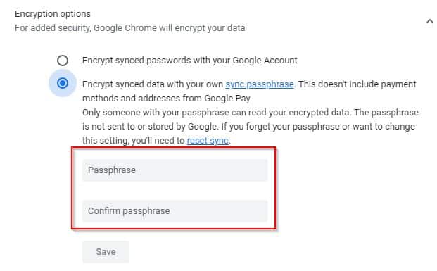 Encrypt Passphrase Input